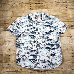 Lucky Brand California Hawaiian Surf Button Up L